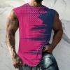 Finelylove Deals of Today Prime Mens Tank Top Big and Tall Round Neck Sleeveless Summer Tank Tops Workout Tank Tops Casual Graphic Tees Men's Tank Shirts White Hot Pink M view 2