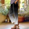 Baggy Linen Pants Women Petite Women Cotton Linen Pants Drawstring High Waist Palazzo Casual Pant Summer Trousers with Pockets Linen Clothes for Women Petite view 2
