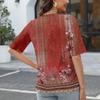 Elbow Length Tops for Women V Neck T Shirts Summer Casual Half Sleeve Tops view 2