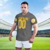 Custom Football Jersey for Men Put Your Text On It Personalized Jersey Design Front Back Collar Sleeves Custom Tshirts Custom Gifts Large Gray view 3
