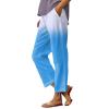 Linen Pants Women Petite Length Women Linen Pants Casual Loose High Waist Boho Wide Leg Cropped Palazzo Beach Pants Summer Outfits 2024 Trendy Linen Clothes for Women Petite view 1