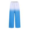 Linen Pants Women Petite Length Women Linen Pants Casual Loose High Waist Boho Wide Leg Cropped Palazzo Beach Pants Summer Outfits 2024 Trendy Linen Clothes for Women Petite view 3
