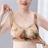 HONGFSM Summer Ultra-Thin Floral Print Bra Wireless Comfort Sports Bralette Plus Size Seamless Push Up Bras for Mature Women(Skin,XX-Large) view 2