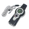 Emergency Whistle 7-in-1 Camping Safety Whistle with Compass Thermometer Light Magnifier Mirror for Emergency Gray. view 1