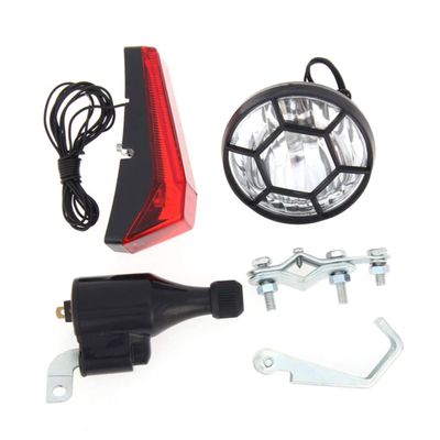 Muzrunq Bike Dynamo Lights Set Bicycle Front Headlight Rear LED Safety Light Cycling Accessories Lights for Bike.