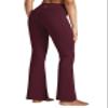 Willit Women's Yoga Pants Flare Leggings Bootcut High Waist Tummy Control Workout Pants with Pockets 31" Wine Red XXL view 2