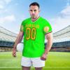 NineFit Basics Custom Football Jersey for Men Text for Customization Custom Shirt Design Front Back Collar Sleeves Customizable Shirt Custom Gift XX-Large Green view 3