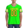 NineFit Basics Custom Football Jersey for Men Text for Customization Custom Shirt Design Front Back Collar Sleeves Customizable Shirt Custom Gift XX-Large Green view 4