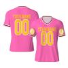 NineFit Basics Custom Football Jersey for Men Customize Your Own Photos/Text Personalized Football Practice Jersey Design Front Back Collar Sleeves Custom T Shirts Personalized Gifts Medium Pink view 1