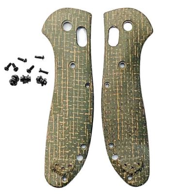 AYULL 1 Pair Micarta Handle Patch with 3 Sets Screws Fits for Griptilian 551, Scales Handle DIY Replacement Accessory(Green)