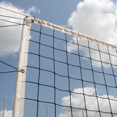 NineFit Basics Douglas Power VolleyBall Net (36 x 32') with Cable Top and Rope Bottom, Black Netting