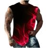 Finelylove Clearance Today Deals Prime Mens Tank Top Big and Tall Round Neck Sleeveless Summer Tank Tops Workout Tank Tops Casual Graphic Tees Men's Tank Shirts White Red 3XL view 1