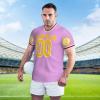 NineFit Basics Custom Football Jersey for Men Design Your Text Personalized Jersey Design Front Back Collar Sleeves Custom Shirt Personalized Gifts Small Purple view 3