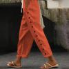 Franterd Linen Capri Pants for Women 2024 Trendy Summer Casual Drawstring Straight Leg Pants Beach Elastic Waist Work Trouser view 2