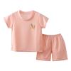 NineFit Basics Children's Ice Silk Short Sleeve Set Cartoon Pattern Outfit Clothes Suit Boys And Girls ajamas (Orange, 18-24 Months) view 1