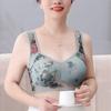 HONGFSM Summer Ultra-thin Floral Print Bra Wireless Comfort Sports Bralette Plus Size Seamless Push Up Bras For Mature Women(Blue,4X-Large) view 2
