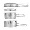 Muzrunq Camping Cookware Set Stainless Steel Camping Pots and Pan Cooking Mess Set Portable for Picnic Camping 4 Pcs. view 1