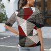 2025 Elbow Length Tops for Women V Neck T Shirts Casual Half Sleeve Tops Basic Summer Tees Light Red view 2