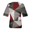 2025 Elbow Length Tops for Women V Neck T Shirts Casual Half Sleeve Tops Basic Summer Tees Light Red view 3