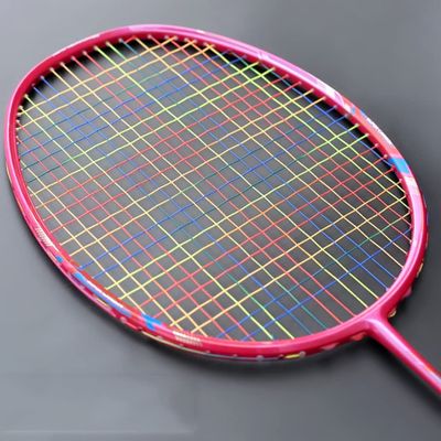 LLLSSS Carbon Fiber Badminton Rackets Strung 20-28LBS Professional Training Offensive Racquet Super Light 4U 83G Sports(Black)
