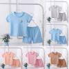 Children's Ice Silk Short Sleeve Set Cartoon Pattern Outfit Clothes Suit Boys And Girls ajamas (Brown, 4-5 Years) view 3