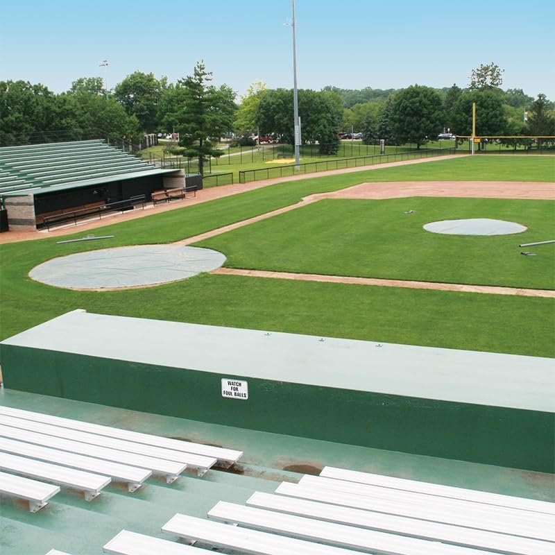 NineFit Basics Douglas Baseball Mound Cover, Silver/White (18' Diameter Pitcher's Mound Cover)
