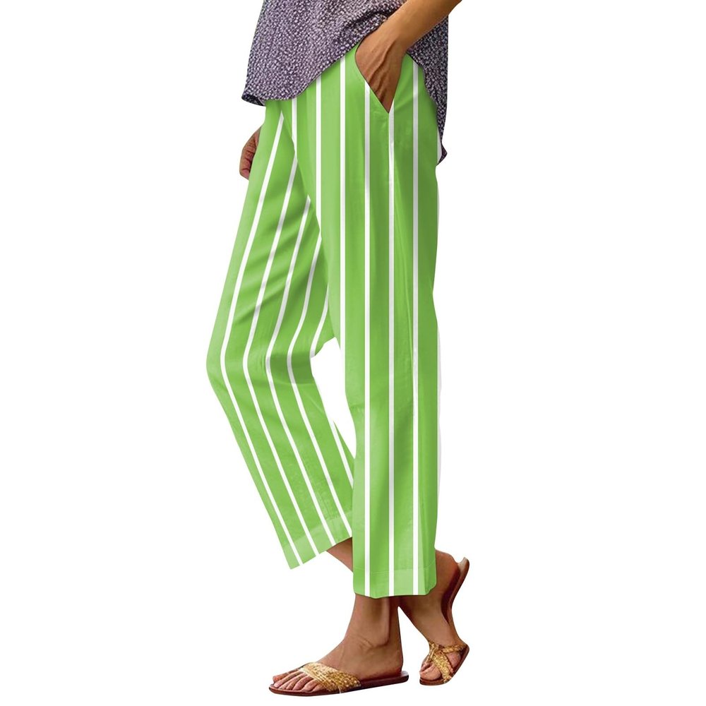Linen Lounge Pants Women Cotton Linen Pants for Women 2024 Summer Drawstring Elastic Pants High Waist Linen Pant Casual Loose Fit Pants Linen Clothes for Women Petite