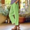 Linen Lounge Pants Women Cotton Linen Pants for Women 2024 Summer Drawstring Elastic Pants High Waist Linen Pant Casual Loose Fit Pants Linen Clothes for Women Petite view 2
