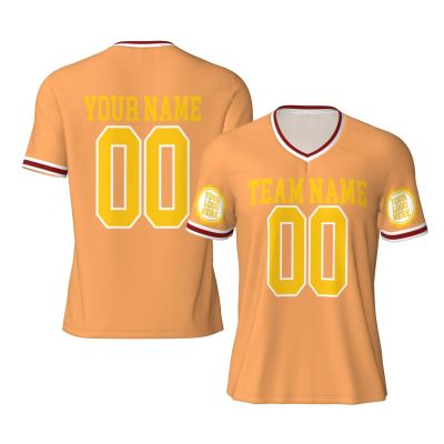 NineFit Basics Custom Football Jersey for Men Customize Your Own Image Text Custom Jersey Design Front Back Collar Sleeves Custom T Shirt Custom Gift Medium Orange