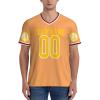 NineFit Basics Custom Football Jersey for Men Customize Your Own Image Text Custom Jersey Design Front Back Collar Sleeves Custom T Shirt Custom Gift Medium Orange view 4