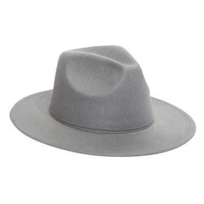 YOLAI Floppy Panama Hat Fedora Hats for Women Man with Big Wide Brim Classic Suede Panama Hat Western (Black, One Size)