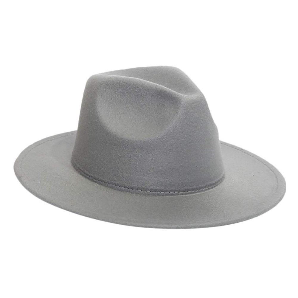 YOLAI Floppy Panama Hat Fedora Hats for Women Man with Big Wide Brim Classic Suede Panama Hat Western (Black, One Size)