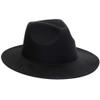 YOLAI Floppy Panama Hat Fedora Hats for Women Man with Big Wide Brim Classic Suede Panama Hat Western (Black, One Size) view 3