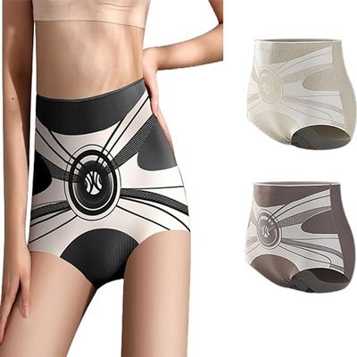 INXKED 2PCS High Waist Seamless Liquid Ice Silk Shaping Pants, Women Butt Lifting Panties Tummy Control Body Shapewear (03,2XL)