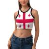 Adugen Origei Women Fitness Workout Running Shirts Georgia Flag Tank Top M view 1