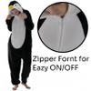 COSUSKET Snug Fit Unisex Adult Onesie Pajamas, Flannel Penguin Cosplay Animal One Piece Halloween Costume Sleepwear Homewear view 4