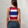 Adugen Origei Women's Performance Stretchy Thailand Flag Sports Workout Running Top Vest 2XL view 3