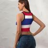 Adugen Origei Women's Performance Stretchy Thailand Flag Sports Workout Running Top Vest 2XL view 4