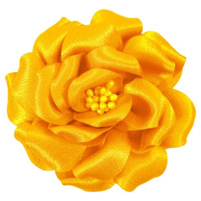 Camellia Flower Brooches and Pins for Women | Hat Brooches for Clothes |Hair Clips, Lapel Pins for Women, Yellow