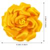 Camellia Flower Brooches and Pins for Women | Hat Brooches for Clothes |Hair Clips, Lapel Pins for Women, Yellow view 4