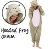 COSUSKET Snug Fit Unisex Adult Onesie Pajamas, Flannel Frog Cosplay Animal One Piece Halloween Costume Sleepwear Homewear view 3