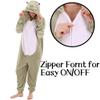 COSUSKET Snug Fit Unisex Adult Onesie Pajamas, Flannel Frog Cosplay Animal One Piece Halloween Costume Sleepwear Homewear view 4