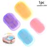 Muzrunq Disposable Paper Soap Mini Paper Soap Case Travel Washing Hand Bath Toiletry Paper Soap Sheets Portable for Outdoor Camping Hiking 1Box 20 Sheets (Random). view 3