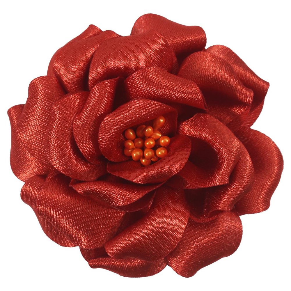 Camellia Flower Brooches and Pins for Women | Hat Pin Brooches for Clothes | Flower Hair Clips, Lapel Pin for Women, Orange