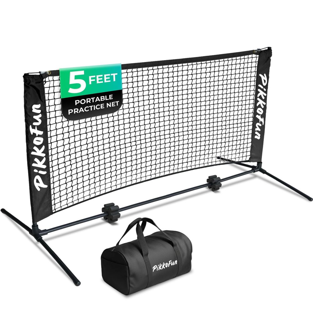 PIKKOFUN Mini Pickleball Net, 5 FT Portable Dink Practice Net