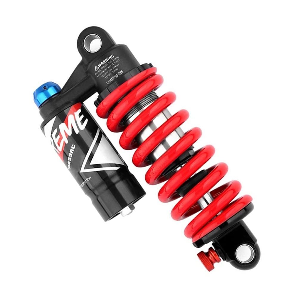 HIMALO Bicycle Rear Shock Absorber 190/200/210/220/240mm Mountain Bike Oil Spring Shock Absorber 550lbs for Off-Road Downhill XC/AM Damping Adjustable(Red,190mm*550lbs)