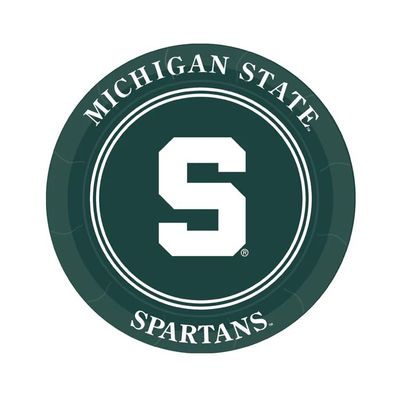 Westrick Michigan State Spartans 7" Paper Plates, 8 Pack Officially Licensed Michigan State University Disposable Plates with Logo Tailgating, Game Day, Graduation Parties & Fan Celebrations