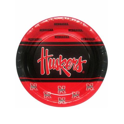 Westrick Nebraska Cornhuskers 7" Paper Plates, 8 Pack Officially Licensed University of Nebraska Disposable Plates with Multicolor Logo Tailgating, Game Day, Graduation Parties & Fan Celebrations
