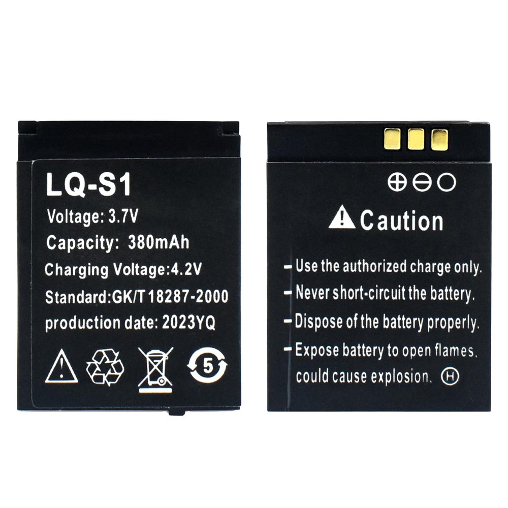 Nyctophos LQ S1 Batteries Smart Watch Battery,2PCS 380mAh 3.7v Compatible for Smart Watch DZ09 W8 Q18