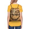 YQxwJL Ancient Map World Globe Print Sports Drawstring Backpack with Zipper Pocket Gym Cinch Sack Bag for Men Women, Black view 4